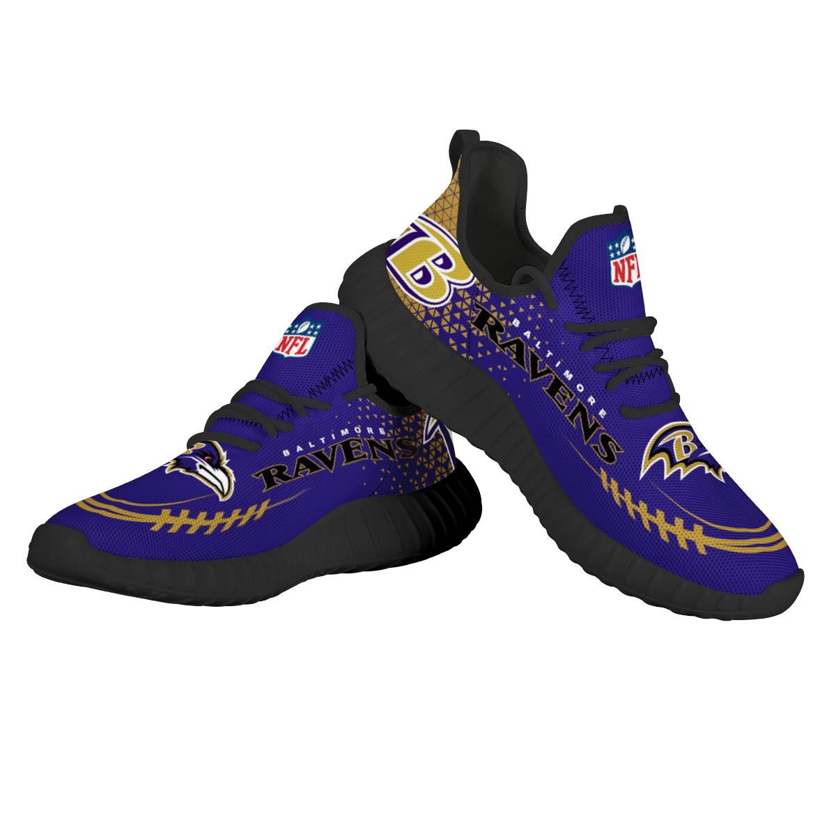 Women's Baltimore Ravens Mesh Knit Sneakers/Shoes 014